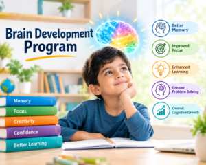Illustration representing a brain development program supporting kids and adults